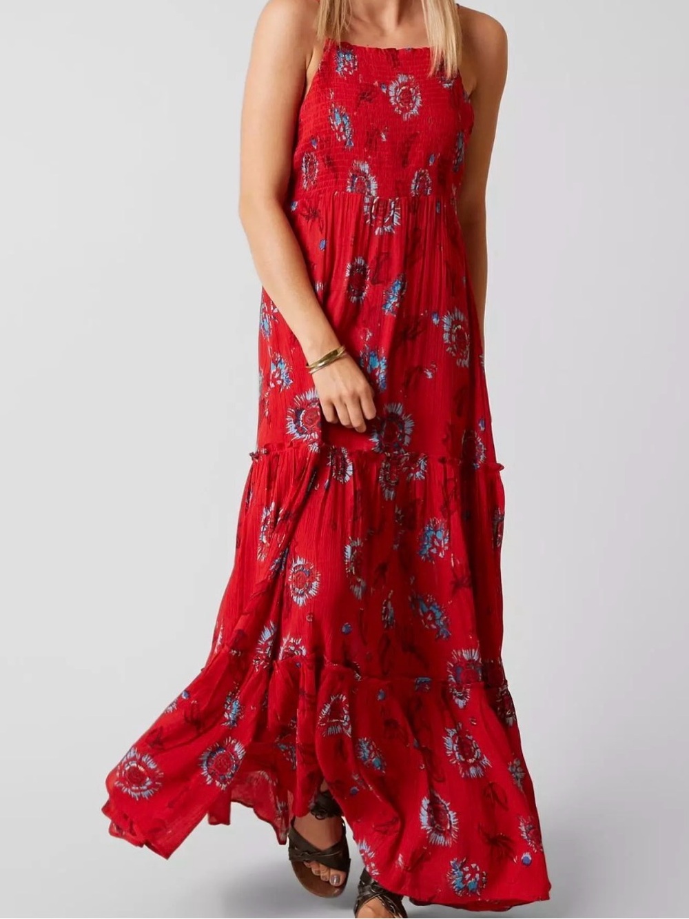 Free People Intimately Smocked Floral Tiered Dress